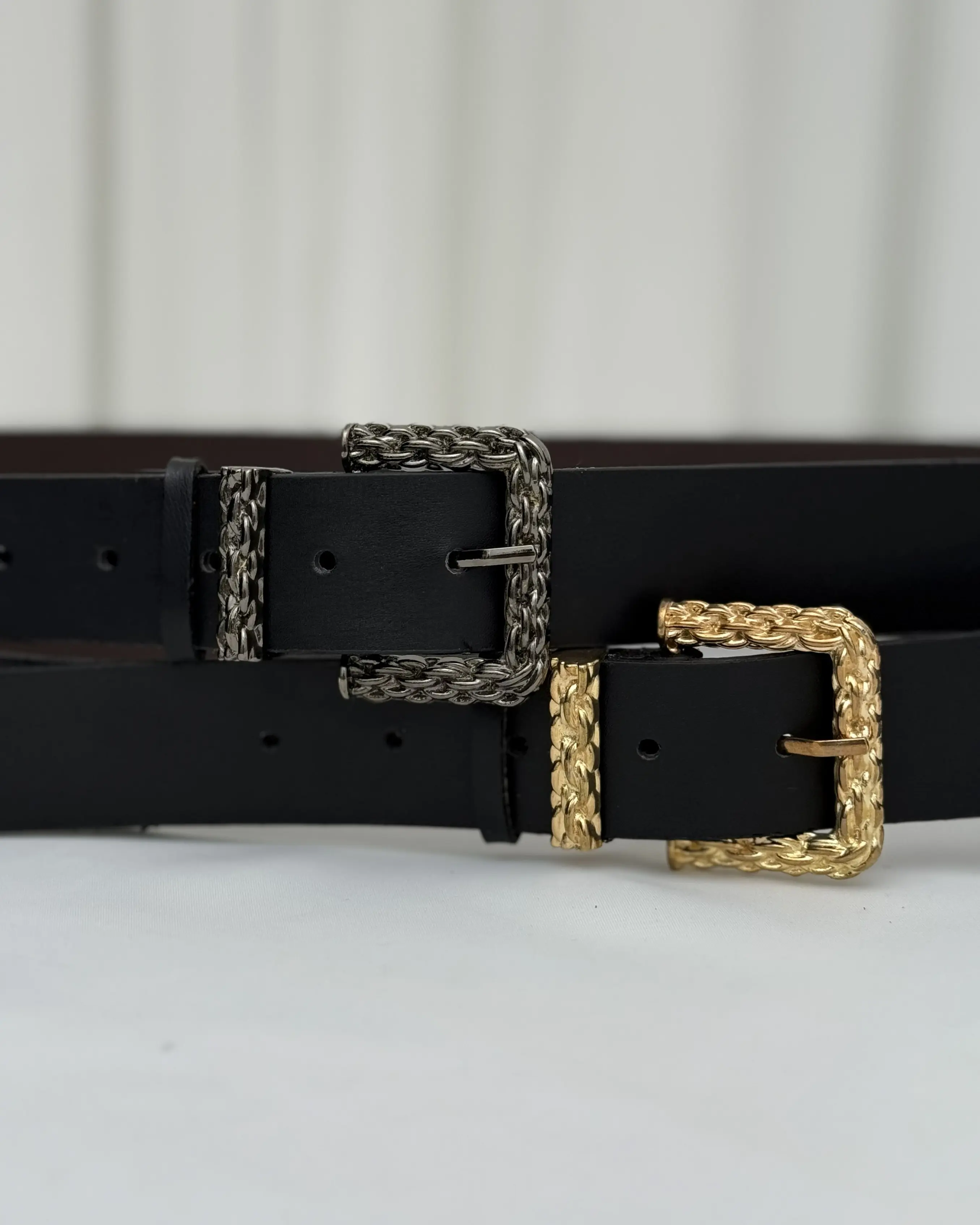 کمربند چرم سگک مربعی